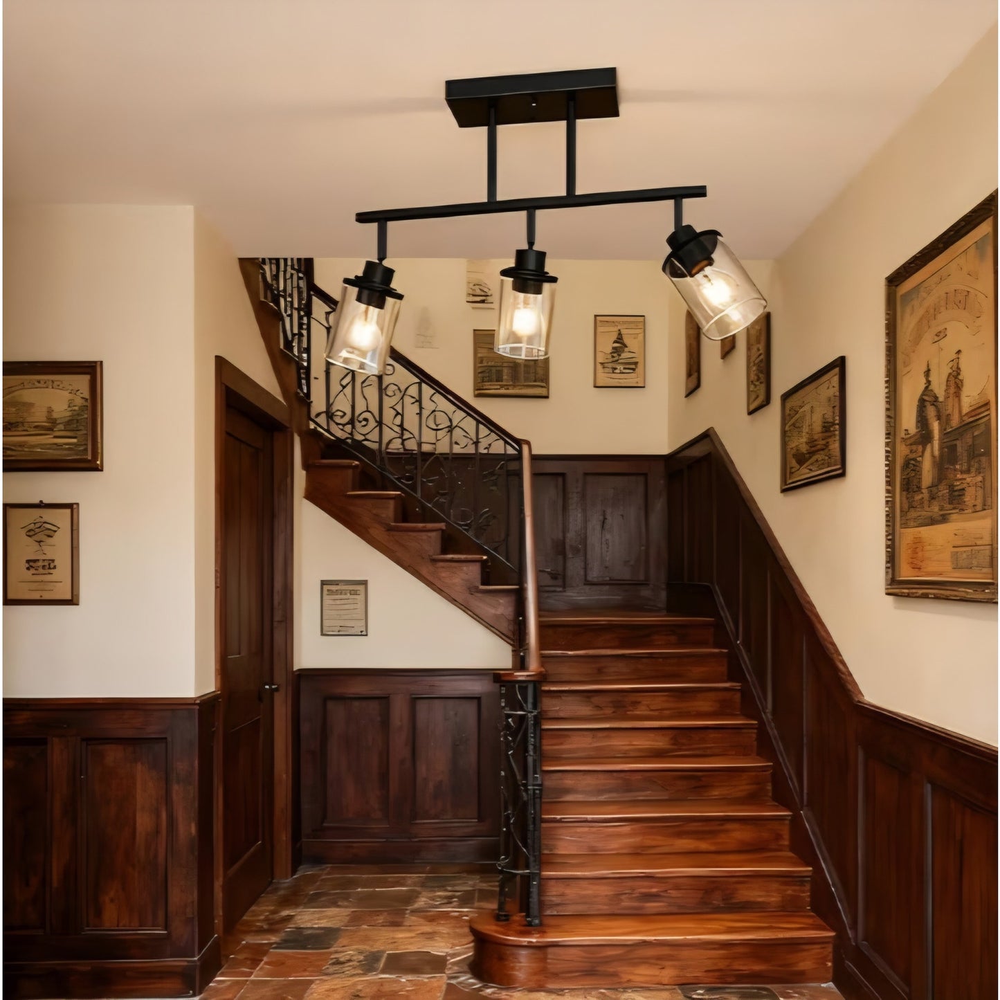 3-Light Kitchen Track Light Fixtures Ceiling Vanity Lights Black, Bathroom Track Lighting Kit