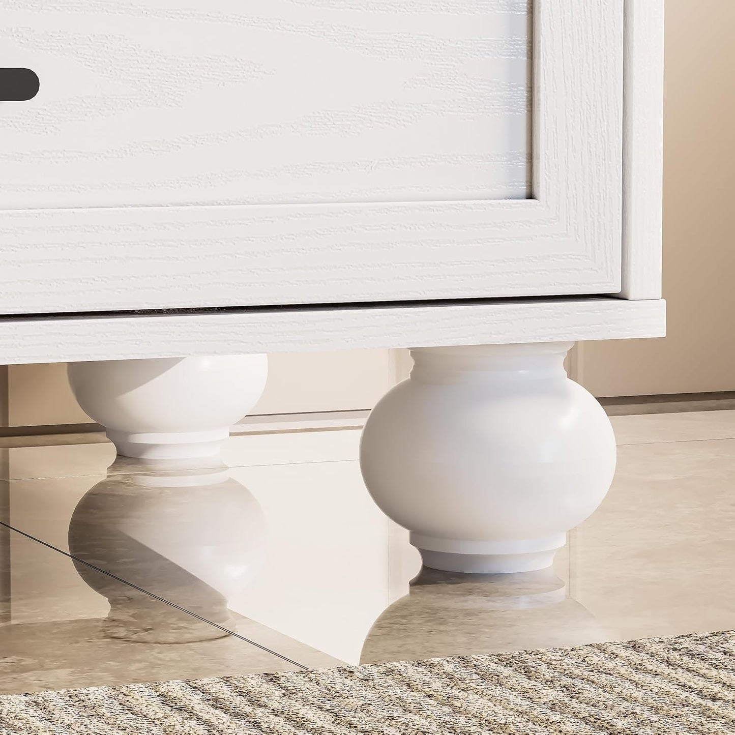 LIKIMIO 24" Bathroom Vanity with Ceramic Sink,  Solid Wood Legs, 18.3"D x 24.1"W x 33.2"H, white
