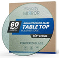 Royalty 60" In Round Tempered Glass Table Top – Clear Table Top, Desks -1/4" Aqualite Polished Edge