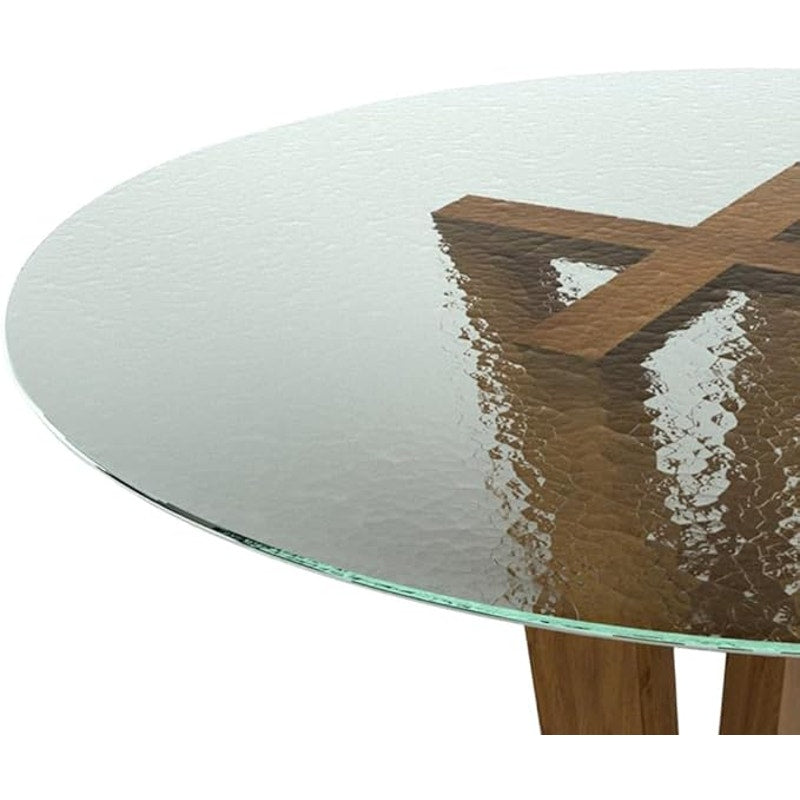 Royalty 60" In Round Tempered Glass Table Top – Clear Table Top, Desks -1/4" Aqualite Polished Edge
