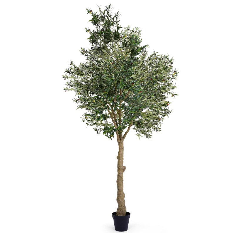 Artificial 10FT Olive Tree Indoor, Tall Faux Olive Tree with White Planter