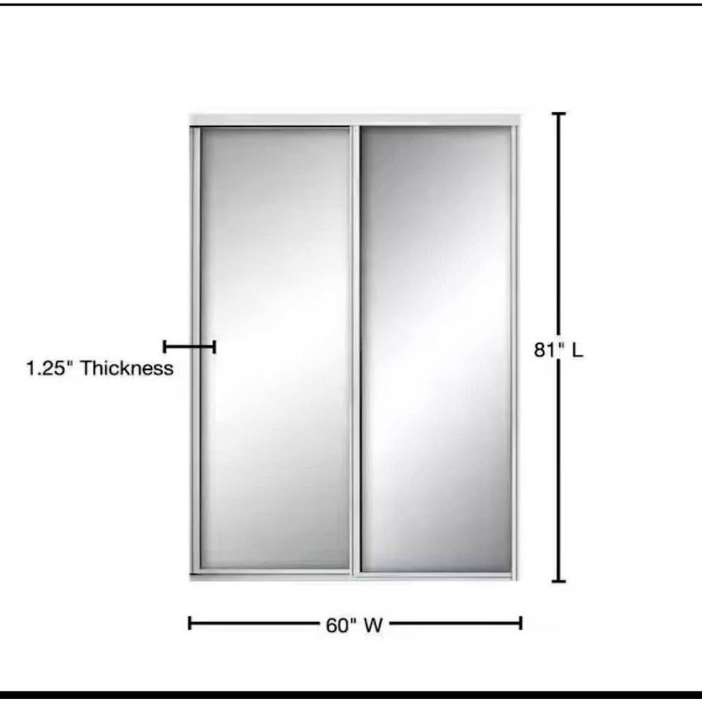 Contractors Wardrobe 60 in. x 81 in. Concord White Aluminum Frame Mirrored Interior Sliding Closet D