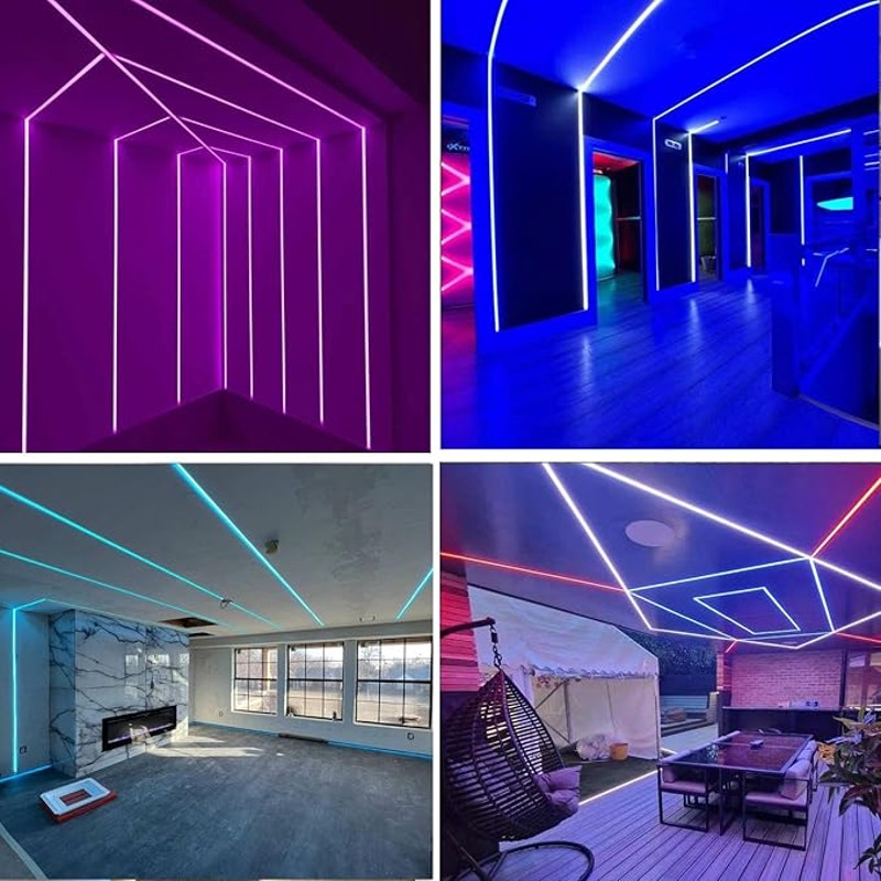 Besseto Plaster-in LED Channel 4 Pack 6.6FT/2 Meter Drywall Mud in LED Strip,8-27mm Width LED Strip