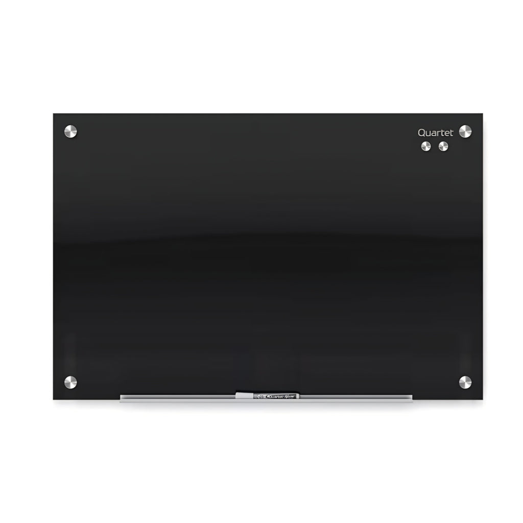 Quartet Magnetic Dry Erase Board, 96" x 48" Glass Whiteboard for Wall, Infinity, Black