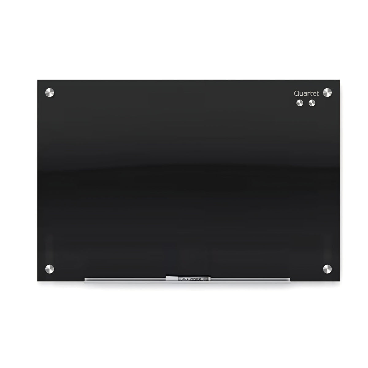 Quartet Magnetic Dry Erase Board, 96" x 48" Glass Whiteboard for Wall, Infinity, Black
