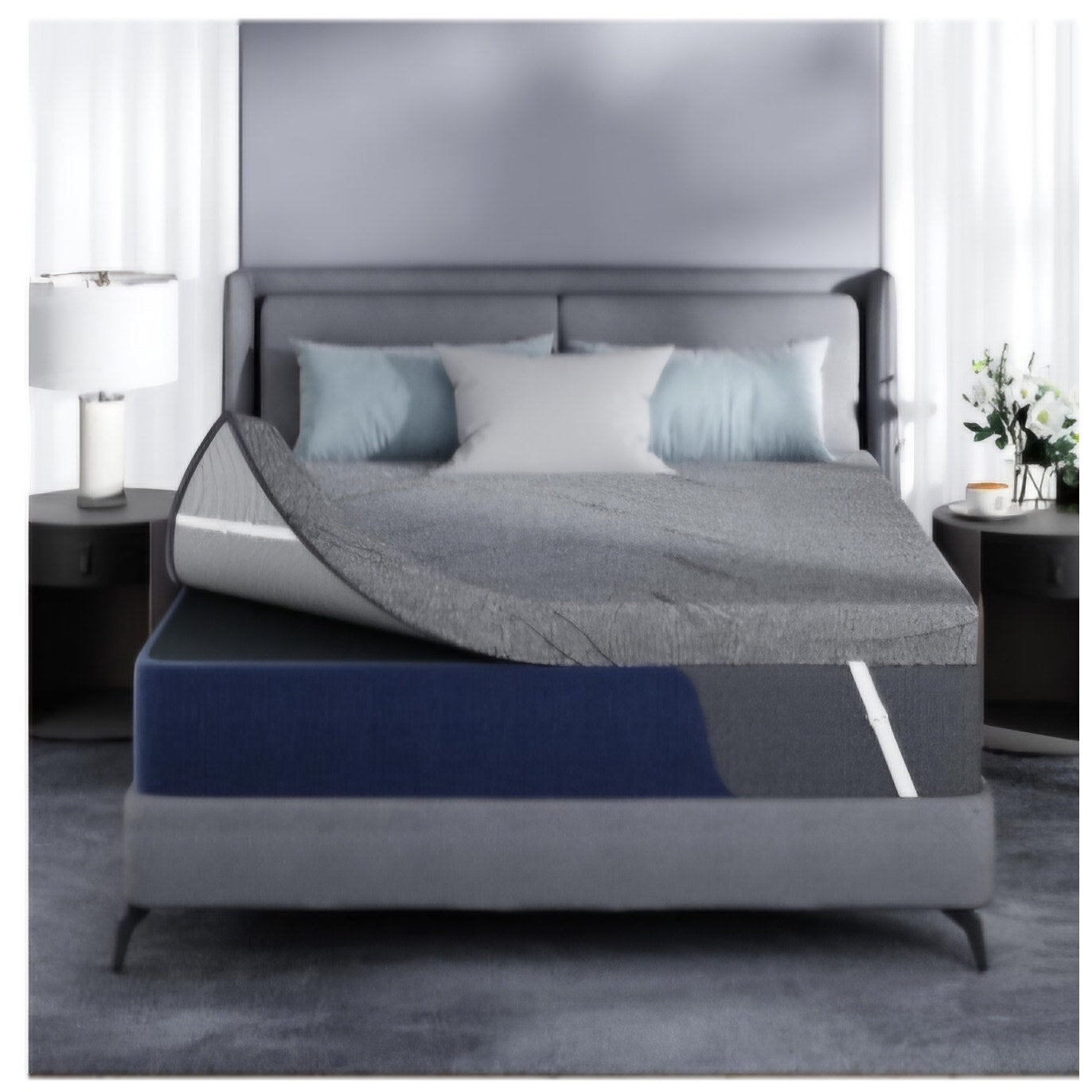 4 Inch Firm Mattress Topper King, Memory Foam Mattress Topper for Back Pain Relief