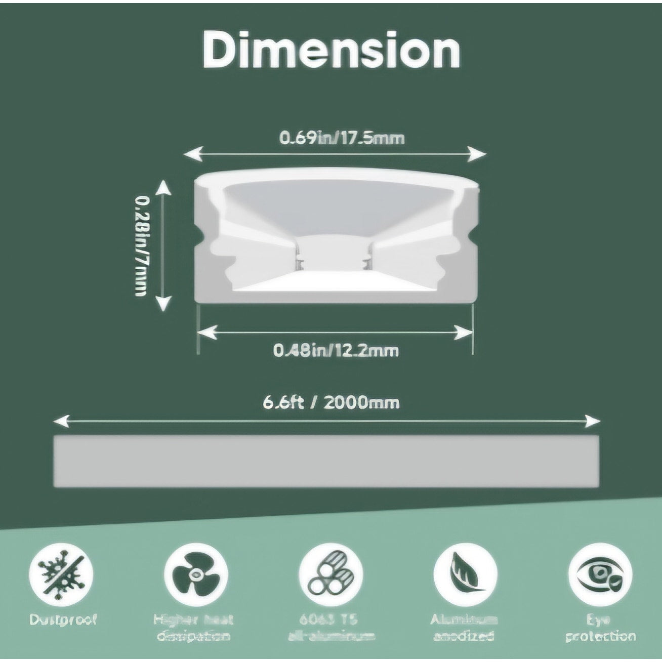 hunhun 10-Pack 6.6ft/2Meter U Shape White LED Aluminum Channel System with Milky Cover
