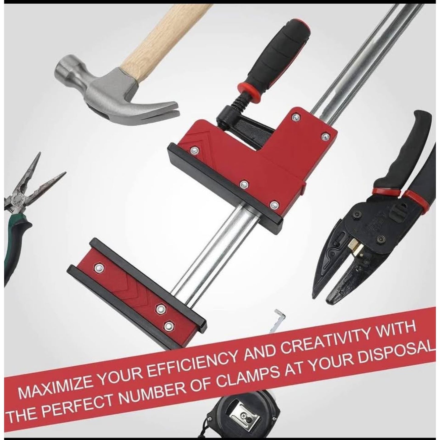 2 Pcs 60 Inch Bar Clamps for Woodworking Parallel Jaw Bar Clamp Set Carbon Steel F Clamp Wood Clamps