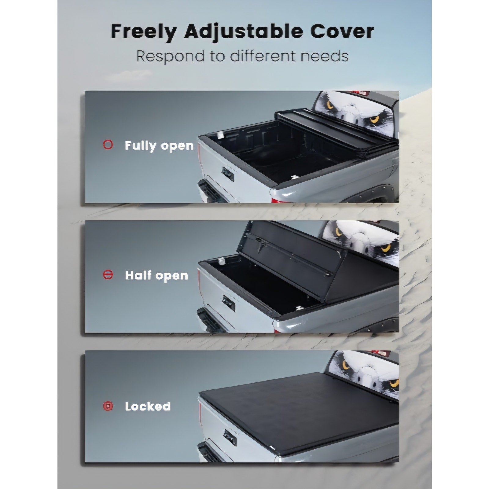 Hard Folding Tonneau Cover Compatible with 2017-2026 Honda