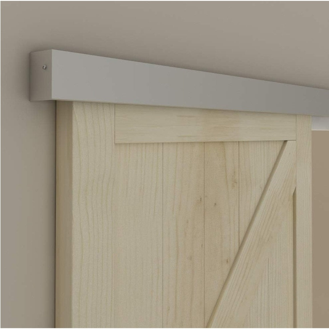JUBEST 6FT Sliding Barn Door Hardware Kit, Aluminium Alloy Box Rail Hidden Sliding Door Hardware,