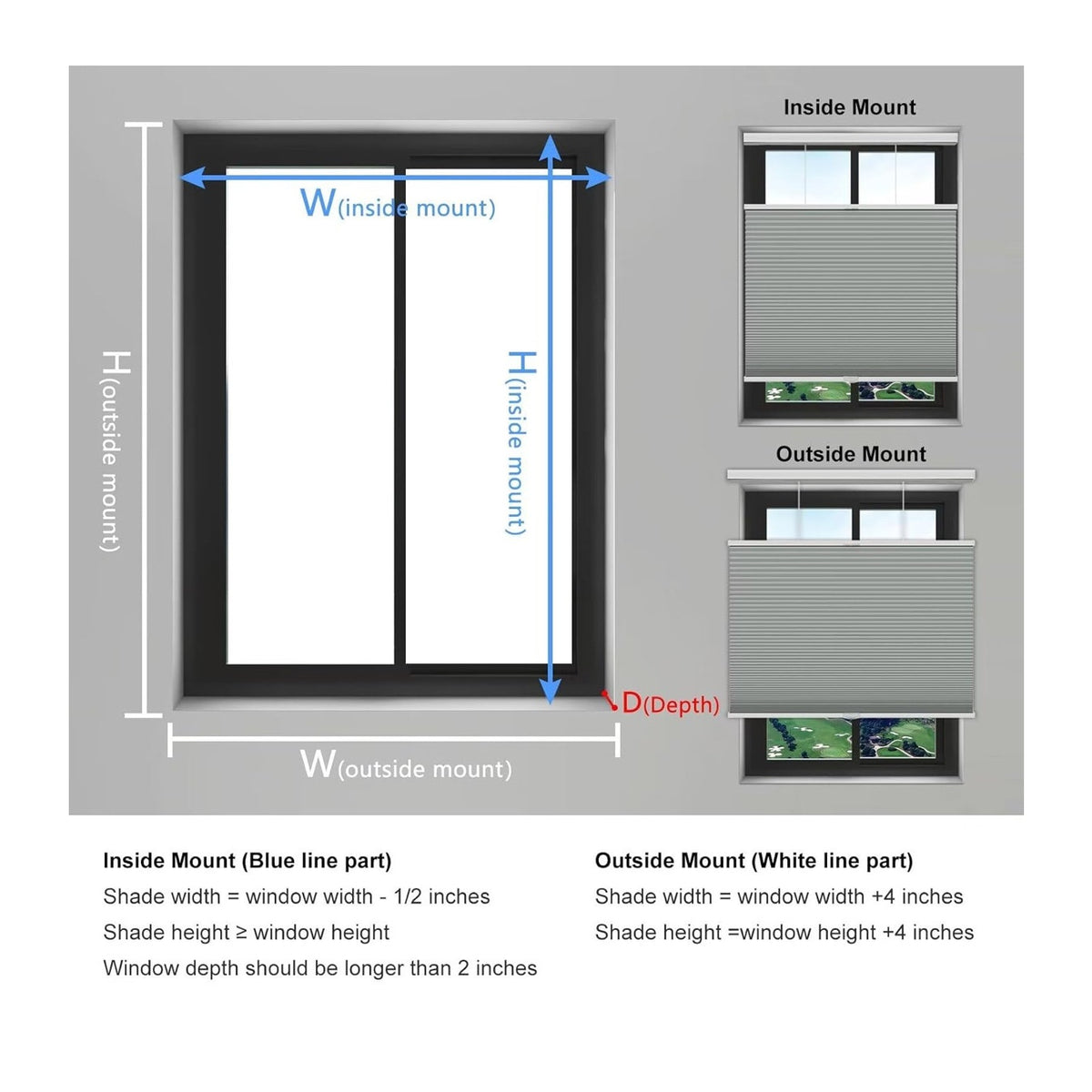 Changshade Cordless Blackout Cellular Window Shades Gray
