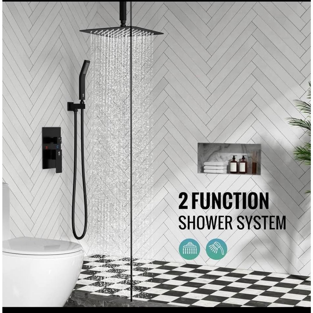SR SUN RISE 10 Inch Ceiling Mounted Shower System Rain Mixer Shower Combo Set Rainfall Shower Head S