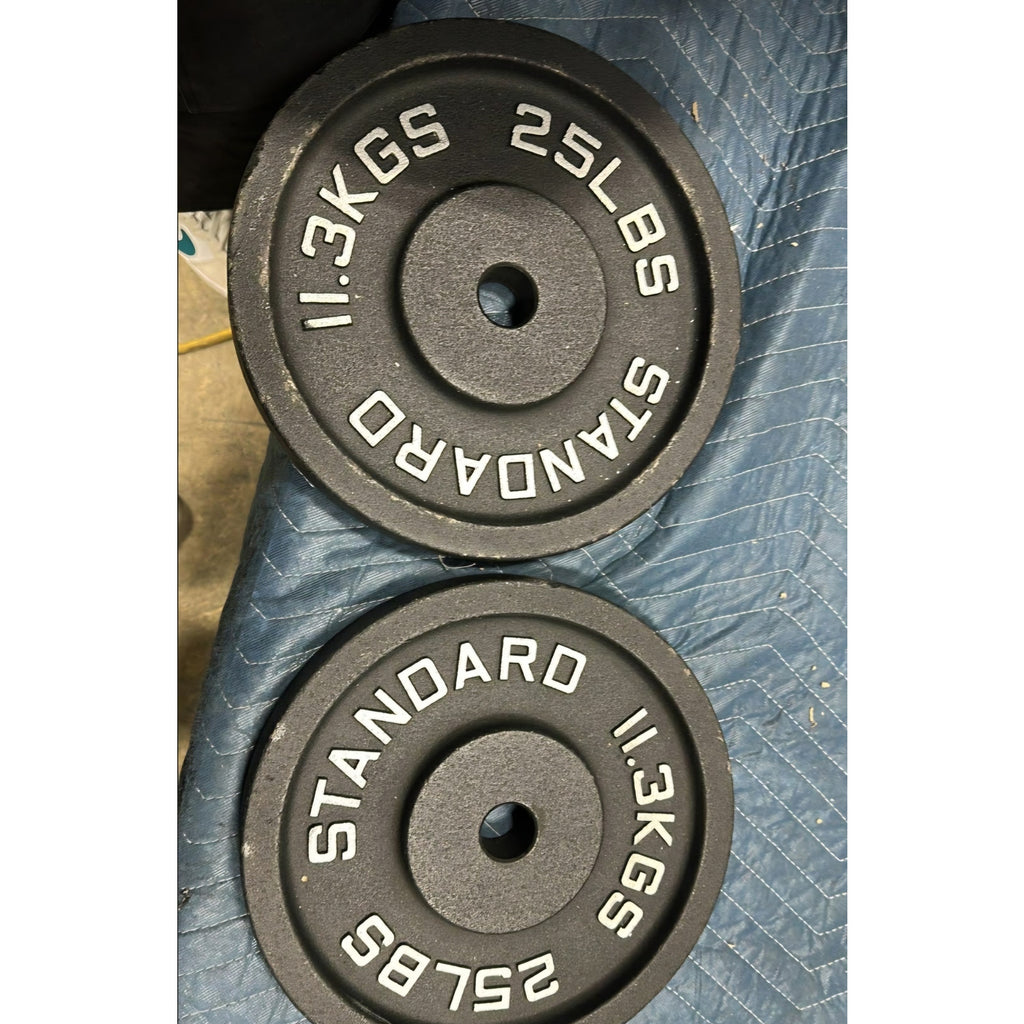 25 LB Cast Iron Olympic Weight Plates – Free Weights with 2-inch Hole & Anti-Rust Hammertone Finish