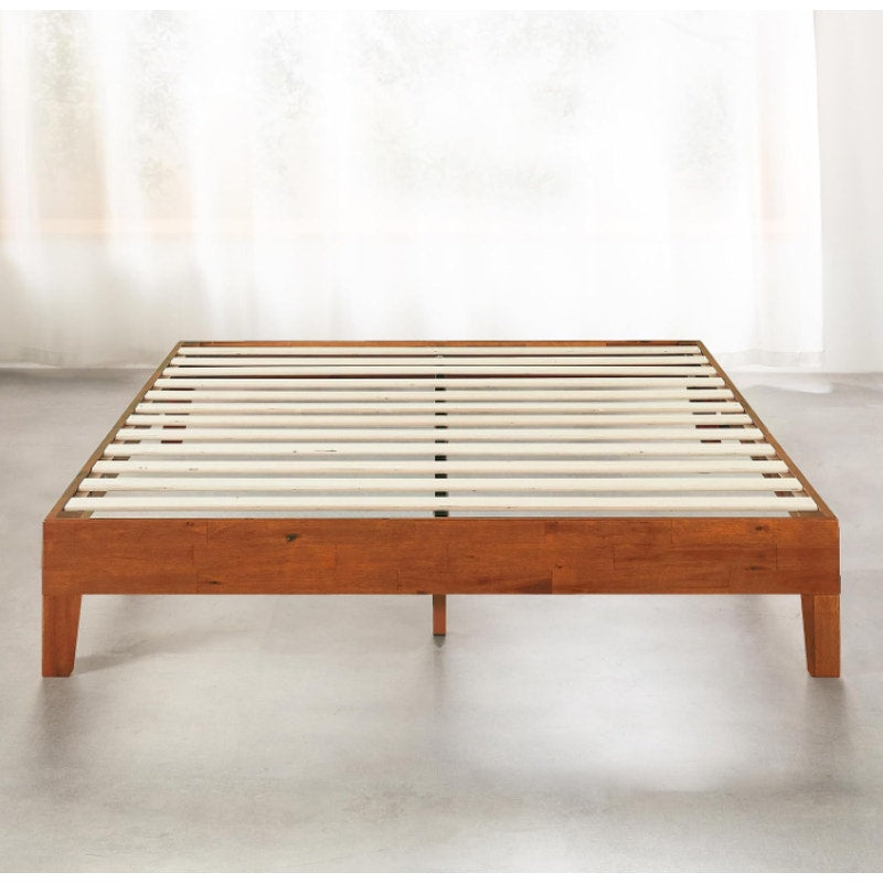Full Bed Frame 12 Inch Solid Wood Platform Bed with Wooden Slats