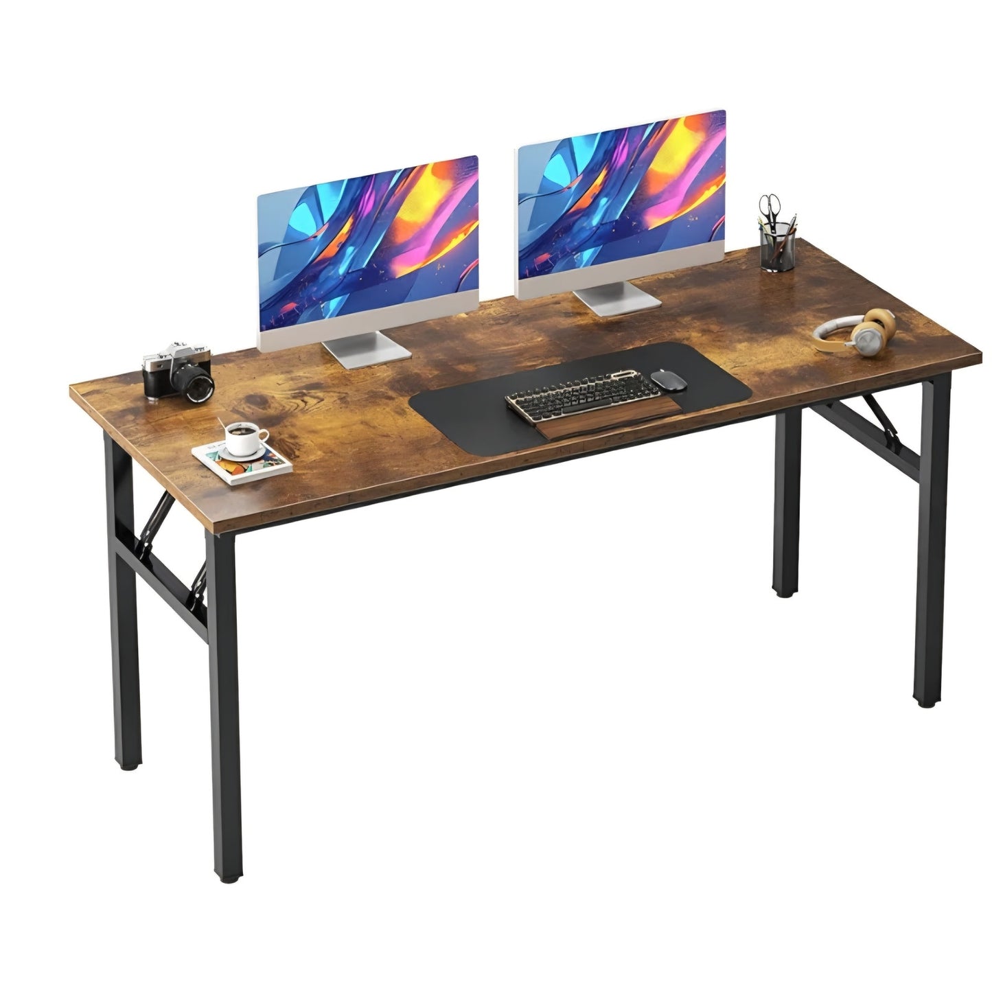 Folding Desk, 54 inch Large Computer Desk for Home Office