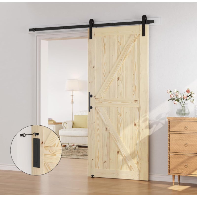 SMARTSTANDARD 36in x 84in Sliding Barn Door with 6.6ft Barn Door Hardware Kit Included