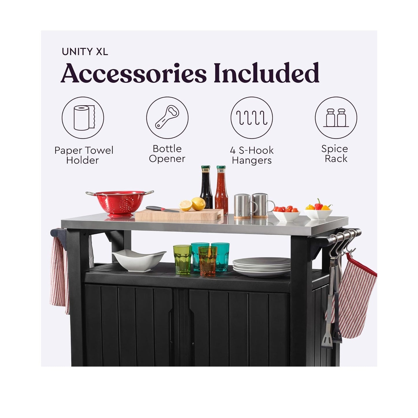 Unity XL Portable Outdoor Table with Stainless Steel Top for Kitchen Prep