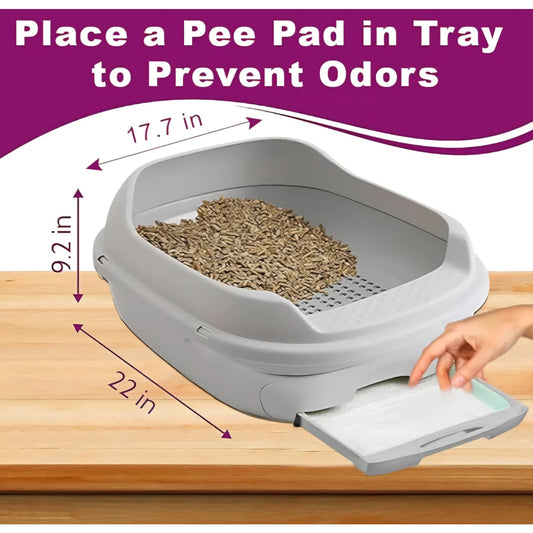 TidyFriend Sifting Cat Litter Box (Grey), Perfect for Sifting Litter Box for Pine Pellets 22 x 17.7 x 9.2 inches, Efficient sifting Litter Box System for Cats, Easy-to-Use Catbox