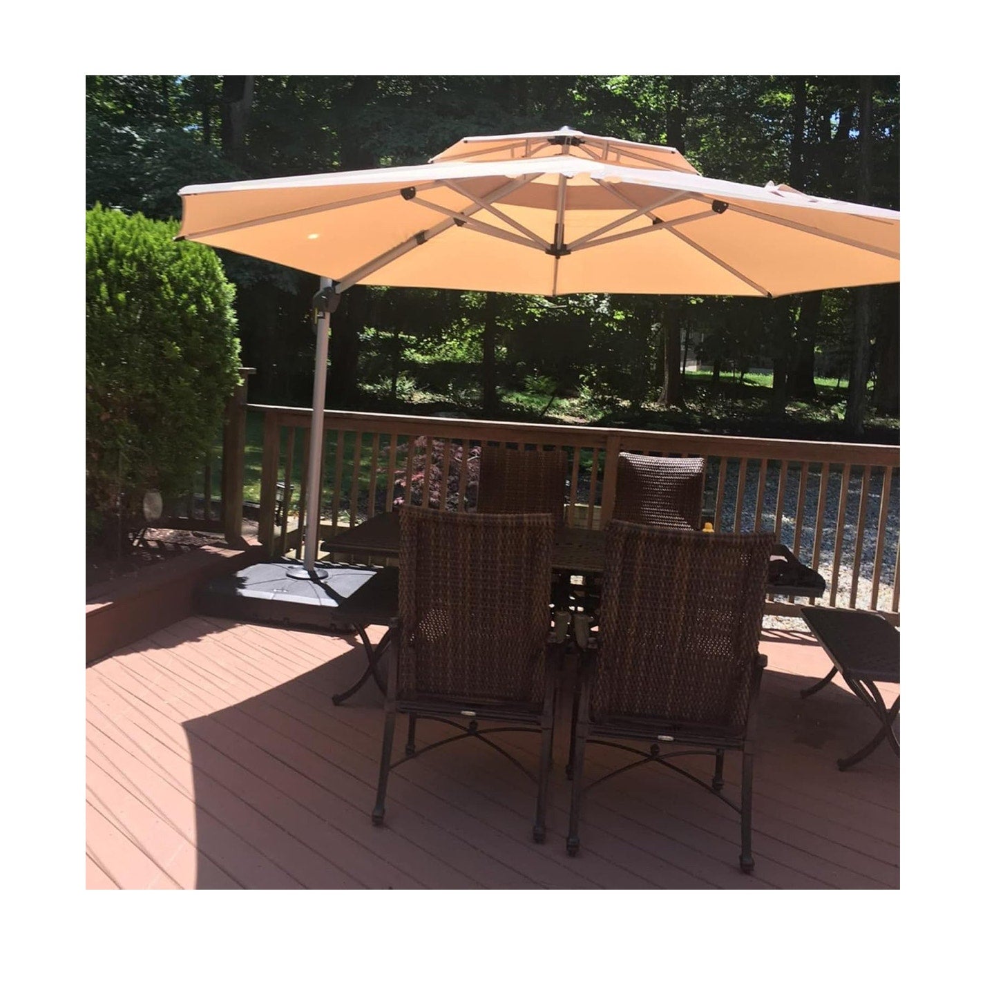 PURPLE LEAF Double Top Deluxe Round Patio Umbrella Offset Hanging Umbrella Outdoor Market Umbrella Garden !!!base sold separately!!!
