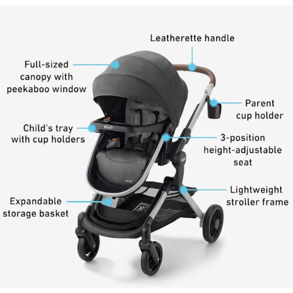 Graco Modes Nest Travel System, 3-in-1 Modular Carseat Stroller Combo, Includes the SnugRide DLX
