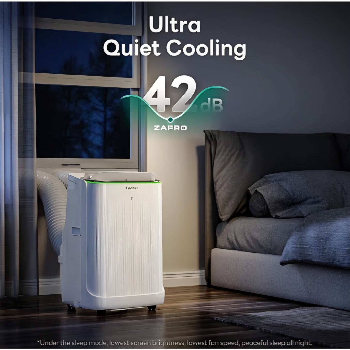 ZAFRO Smart Inverter Portable Air Conditioners, 14000 BTU (10000 BTU SACC) Dual Hose Portable AC