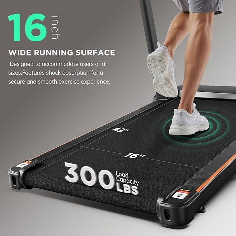 Treadmill with 0-15% Auto Incline, 3.5HP Quiet Brushless Foldable, 300 Lbs Cap.Bluetooth APP, Black