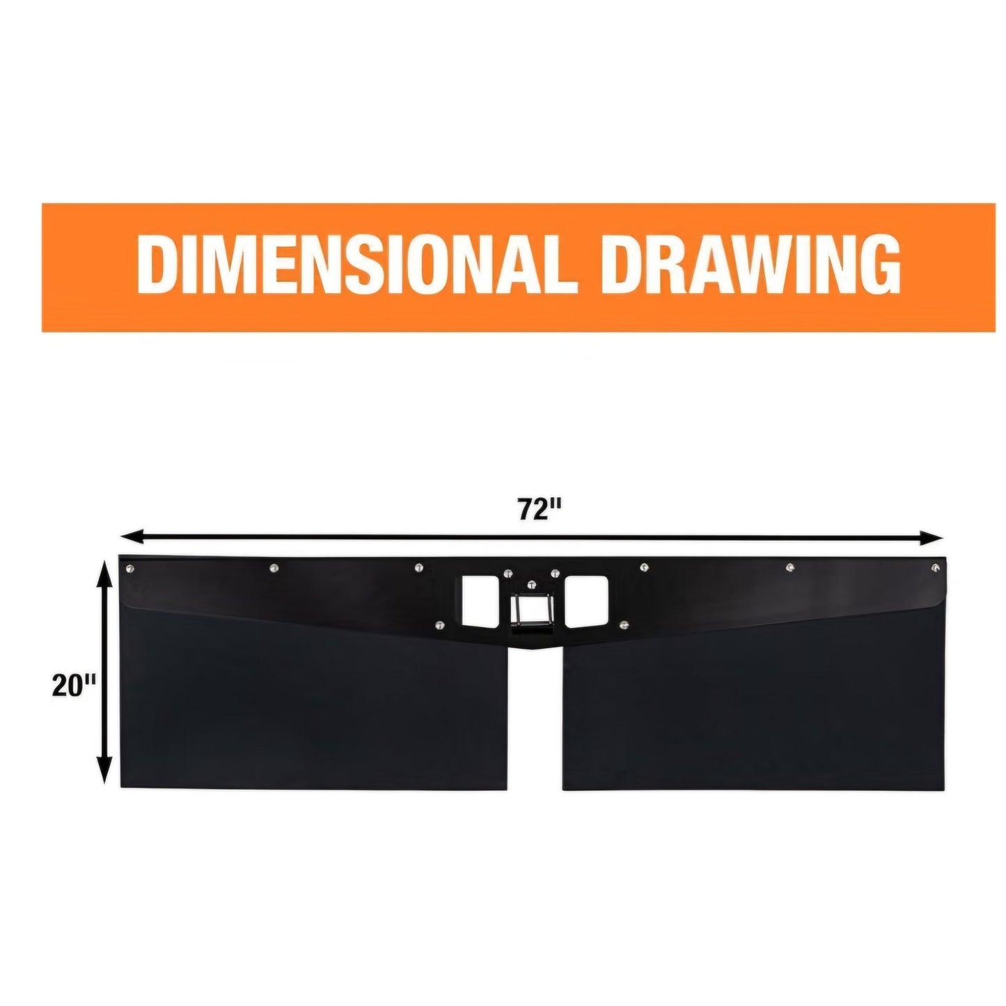 Buyers Products 8597220 No Drill Truck Mud Flaps, Receiver Fit, 20 Inch