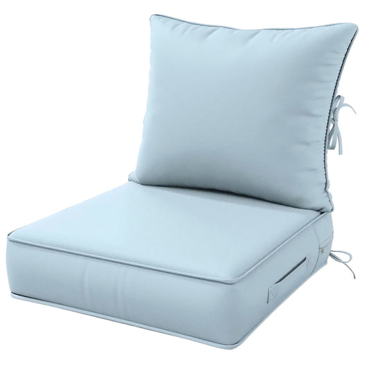 Outdoor Patio Chair Cushions Set 24 L X 24 W X 5 H Waterproof & Fade Resistant Deep Seat and Back
