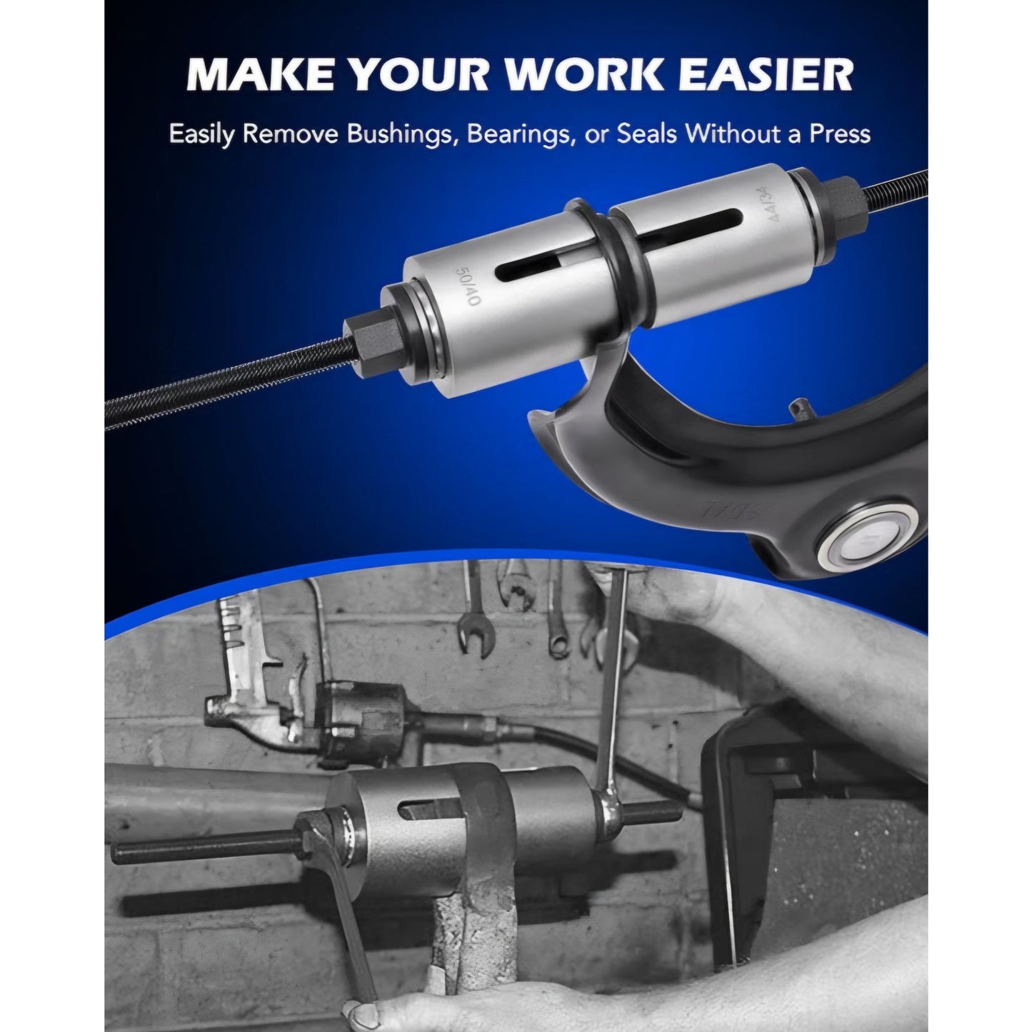 Orion Motor Tech Bushing Press Kit, 27pc Pull and Press Sleeve Kit for Most LCV HGV Engine Cars