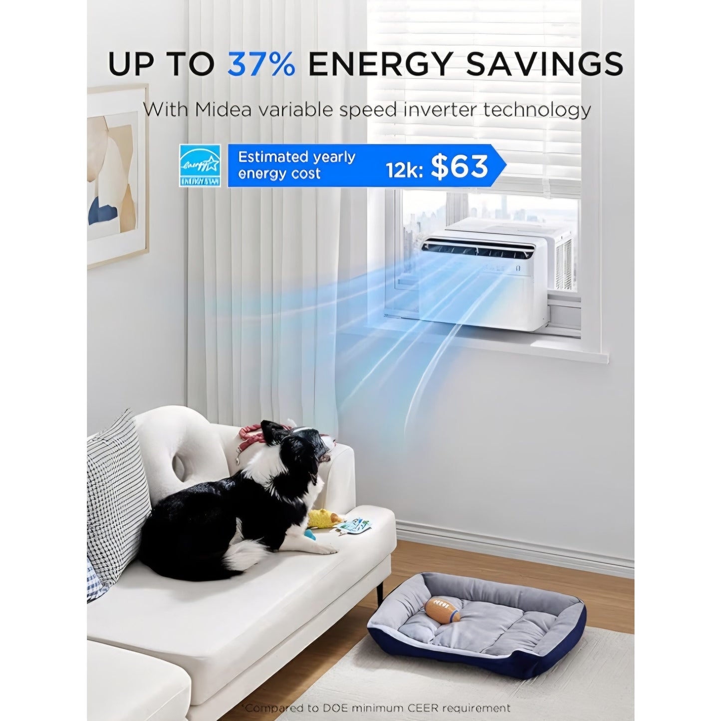 Midea 12,000 BTU U Shaped Smart Inverter Window Air Conditioner - Cools 550 Sq Ft