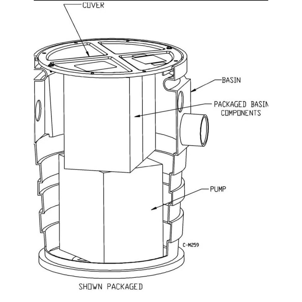 System Pump Little giant WCR-9SS 115 Volt, 4/10 HP, 4800 GPH Sewage/Effluent/Wastewater Collection and Removal S