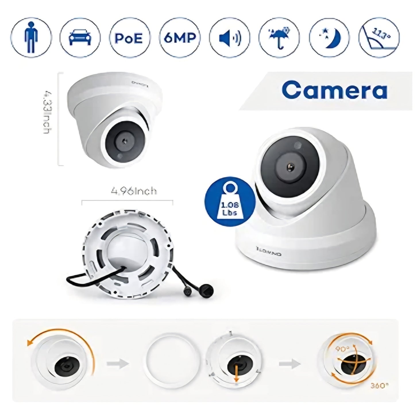 ONWOTE 32 Channel Security Camera System PoE, 12MP 32CH NVR 8TB, 32 Ports Switch, 24x 6MP Outdoor