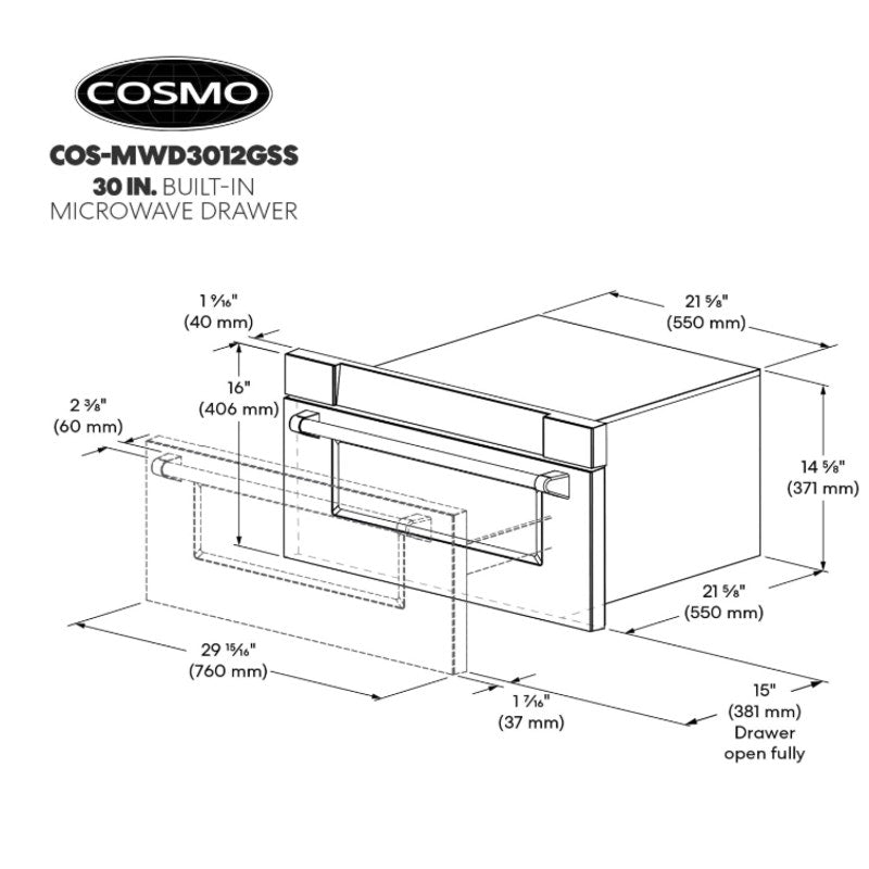 30 in. Haven Coll 1.2 cu. ft. Built-in Microwave Drawer, Stainless Steel