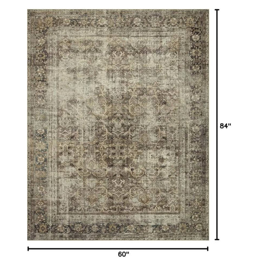Loloi Magnolia Home by Joanna Gaines Sinclair Collection SIN-01 Pebble/Taupe 5'-0" x 7'-0", .25" Pil