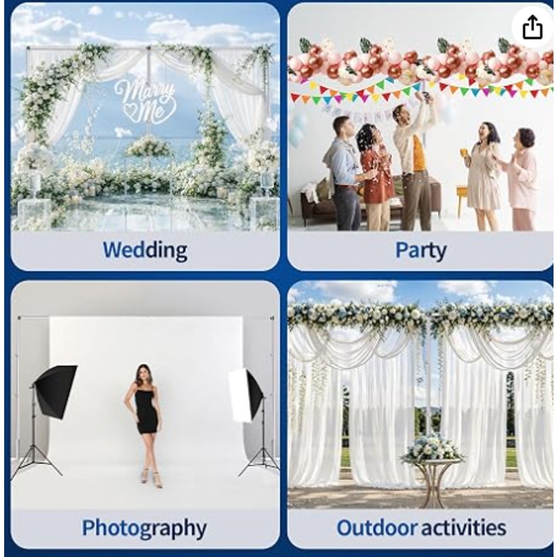 Heavy Duty Backdrop Stand 10x20ft, Pipe and Drape Background Stand Large Size Adjustable Frame