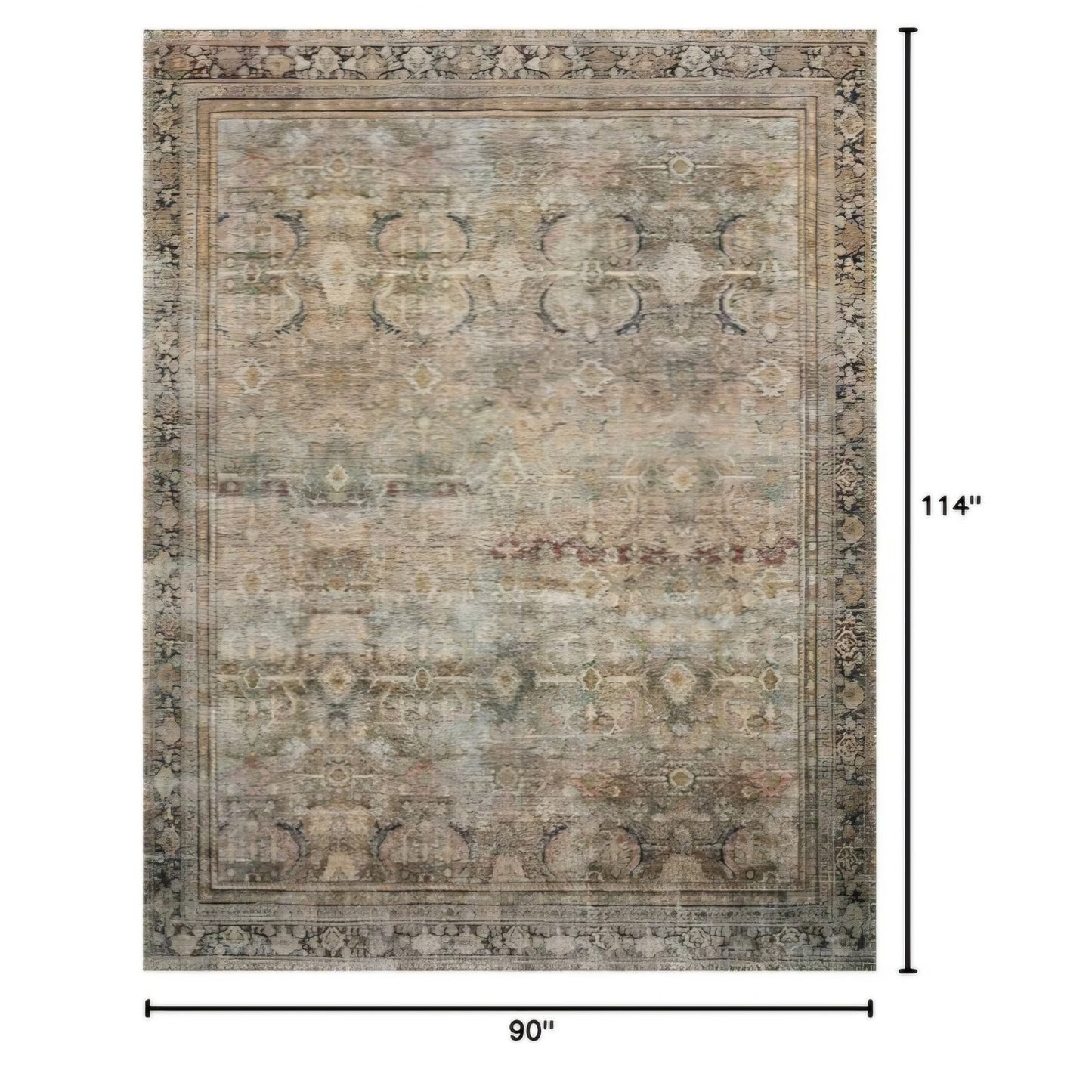 Loloi Layla Olive/Charcoal 7'-6" x 9'-6" Area Rug