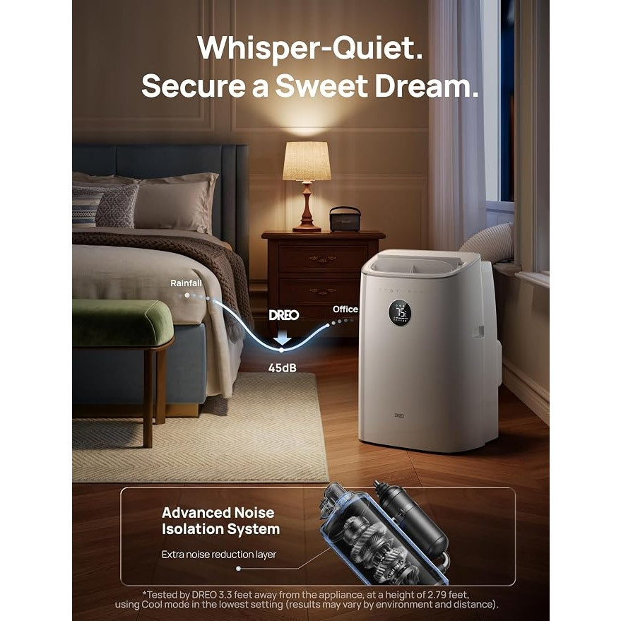 DREO Portable Air Conditioner 319S, 10000 BTU ASHRAE, 6000 BTU DOE, APP/Voice/Remote,  Room Indoors