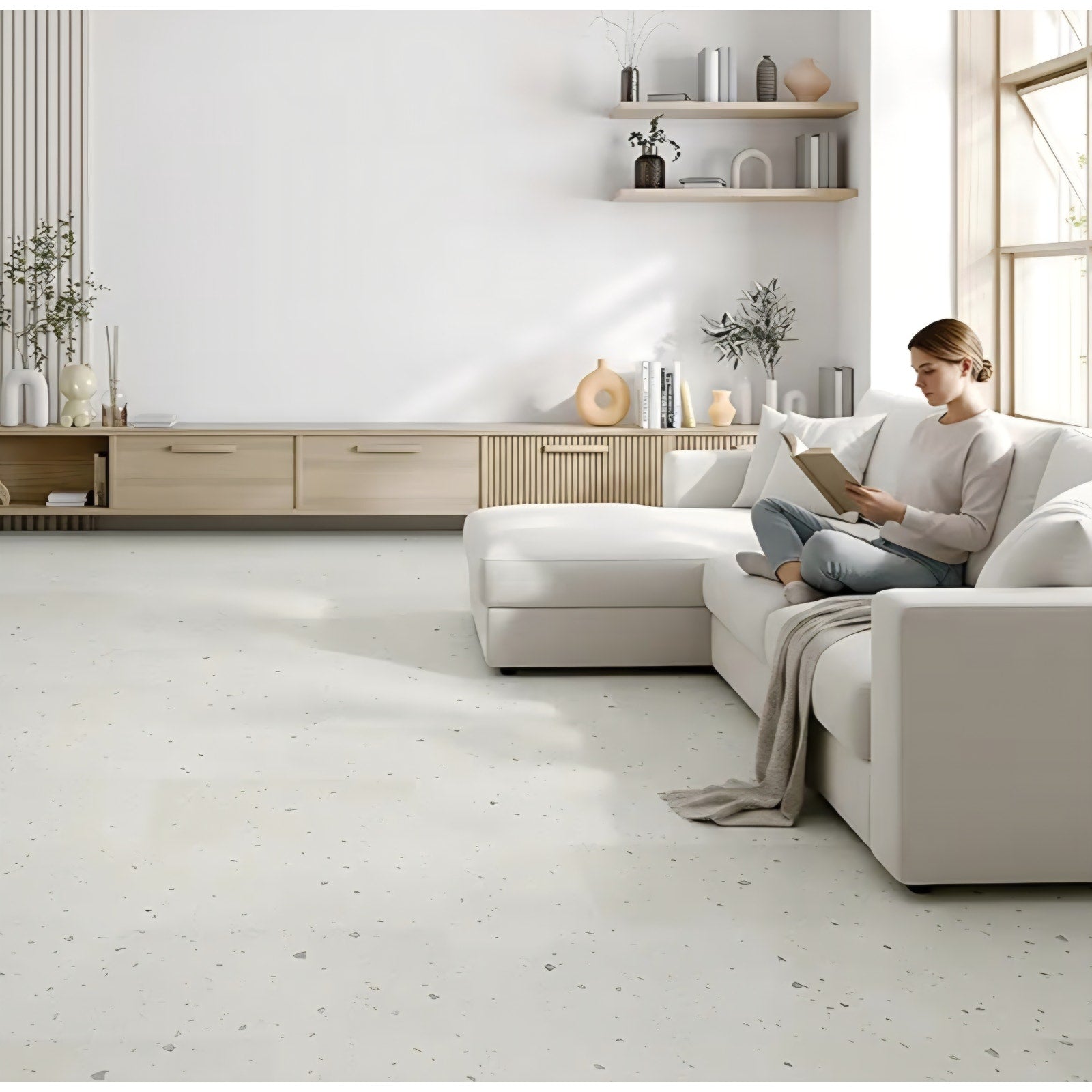Allure Luxury Vinyl Tile Flooring, 22 Mil Wear Layer, Perfect Parfait Terrazzo 12" x 24", 6.5 mm