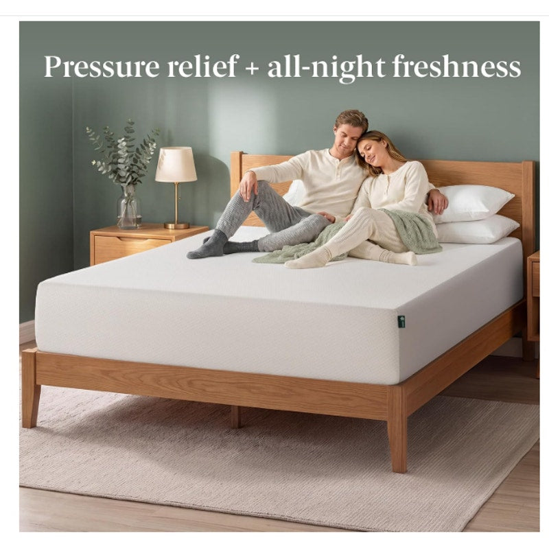 Zinus 12 Inch Queen Green Tea Memory Foam Mattress, Medium Firm Feel Pressure-Relieving Comfort