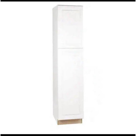 Hampton 18 in. W x 24 in. D x 84 in. H Assembled Pantry Kitchen Cabinet in Satin White