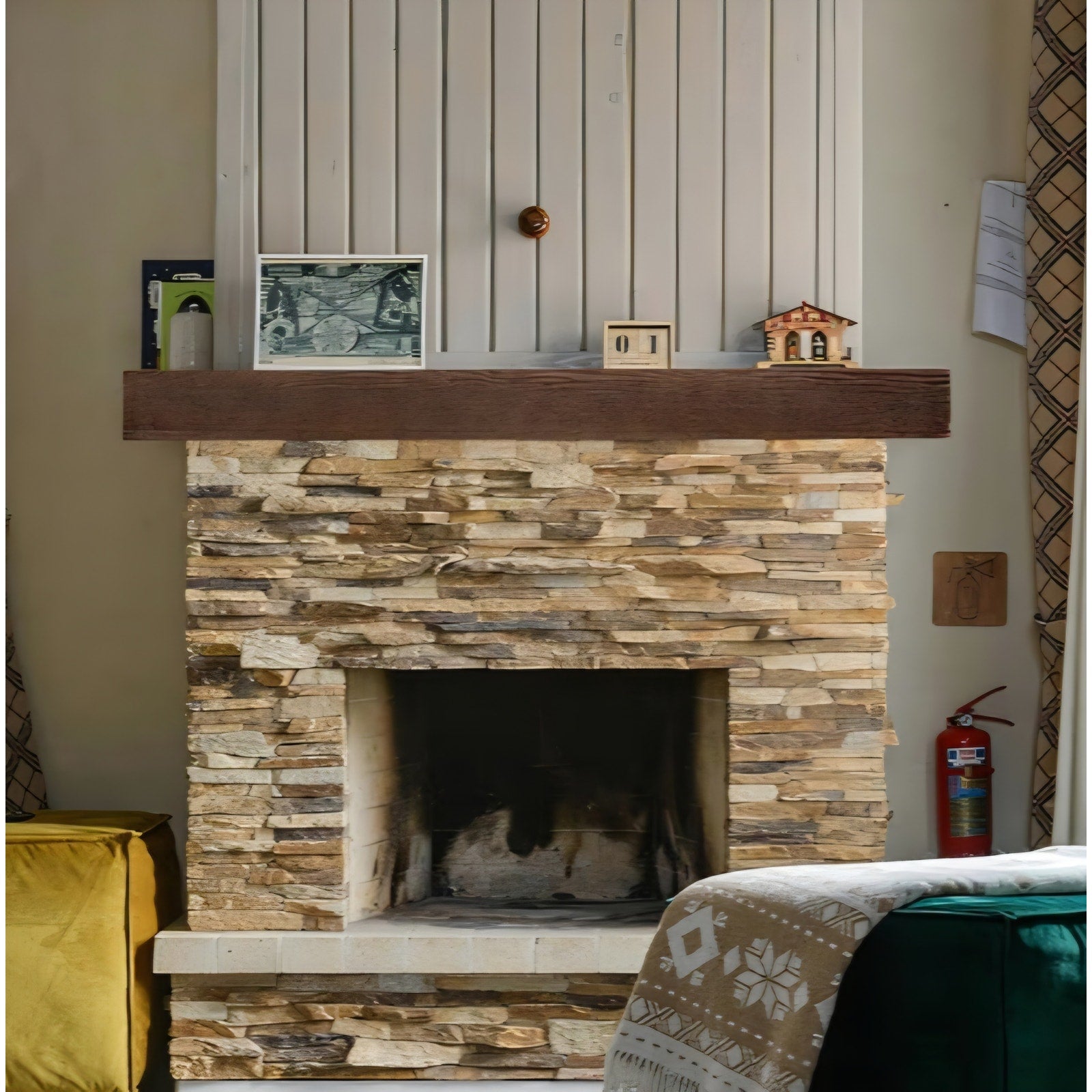 Fireplace Mantel Shelf 60 Inch,Handmade Rustic Solid Wood Mantles for Over Fireplace