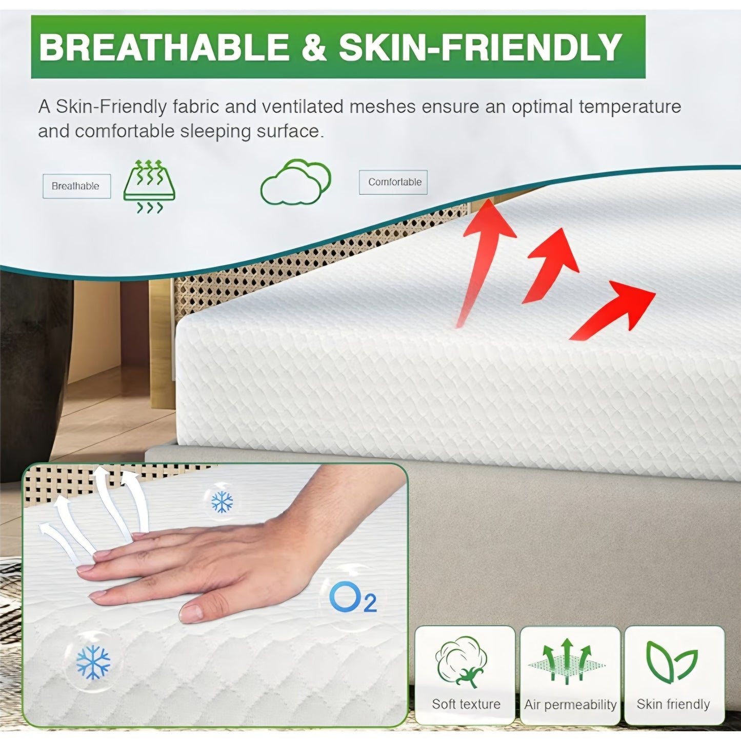 Twin-XL Mattress, 6 Inch Gel Infused Memory Foam Mattresses Medium-Firm Mattress