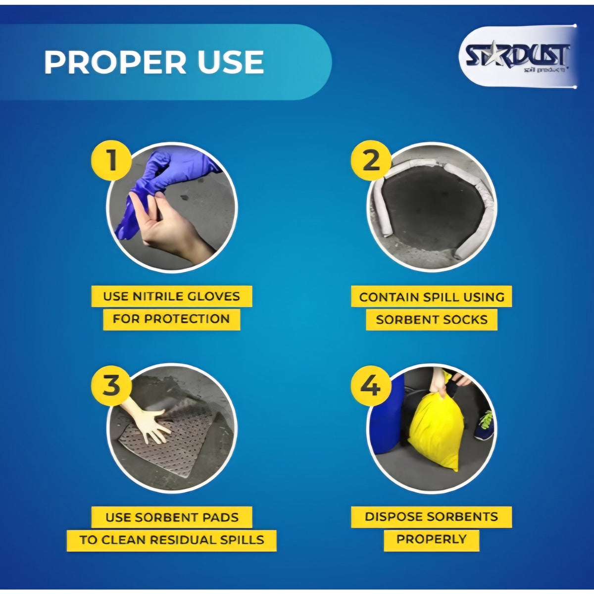 Stardust Spill Products Universal Spill Kit –OSHA Compliant Solution forEmergency Response Chemical