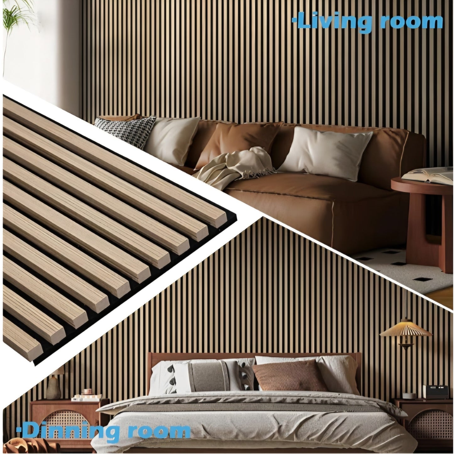 Art3d 2-Pack 108" x 12" Acoustic Wood Panels for Wall, Soundproof Wood Slat Panel for Wall