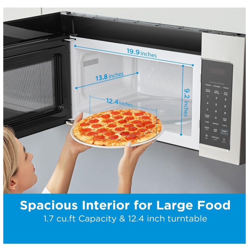 Midea Over the Range Microwave Oven, 1.7 Cu.Ft, 1000W, Stainless Steel Smart Touch Panel