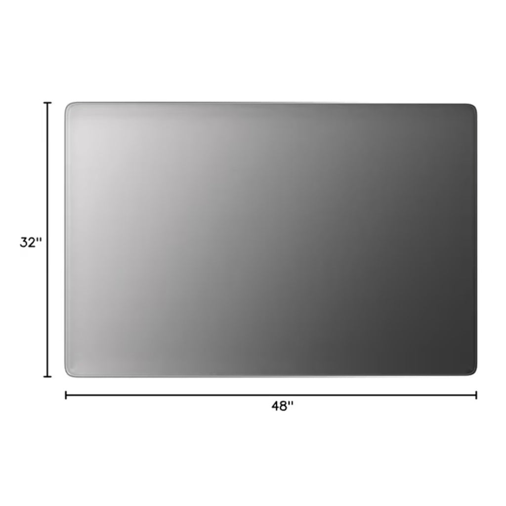 LOAAO 48X32 Inch Brushed Nickel Bathroom Mirror, Rounded Rectangle Silver Metal Frame Mirror