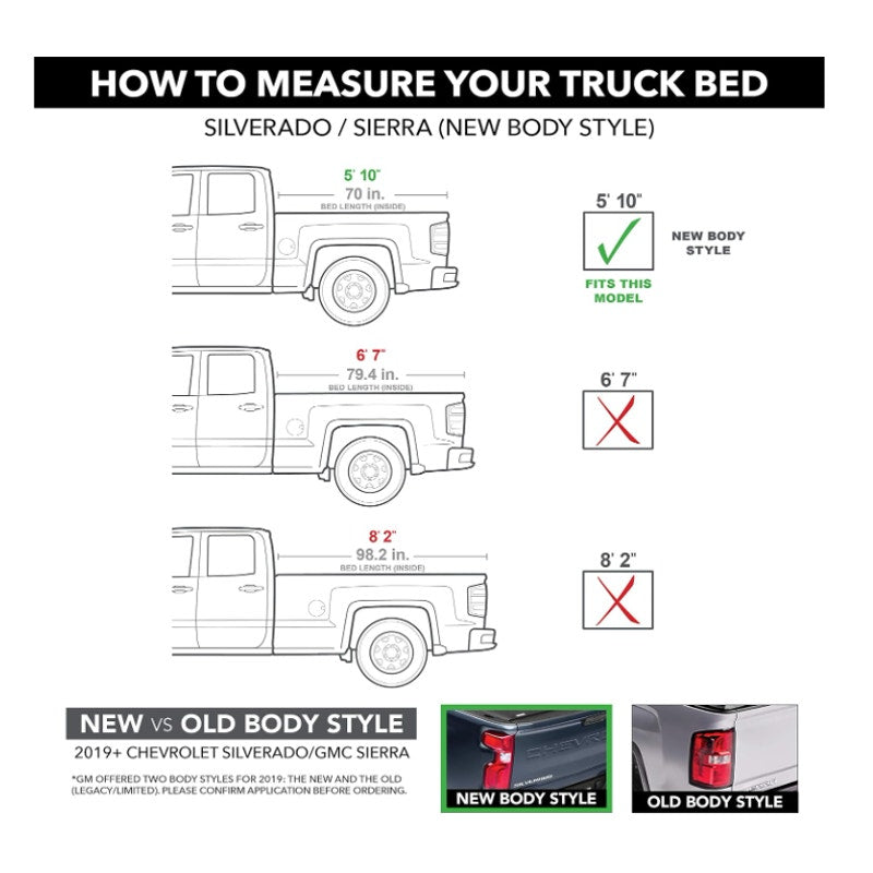 Gator Soft Roll Up Truck Bed Tonneau Cover 2019-2026 Chevy/GMC Silverado/Sierra 5'10" Bed