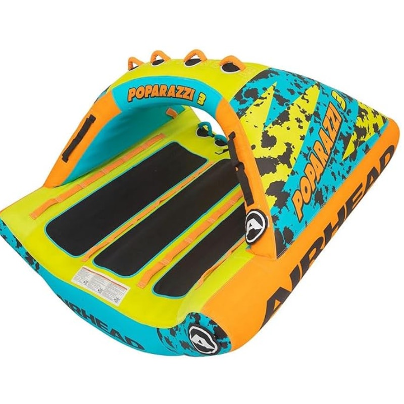 Airhead Poparazzi Towable Tube for Boating, 1-3 Rider Inflatable Boat Tube for Water Tubing