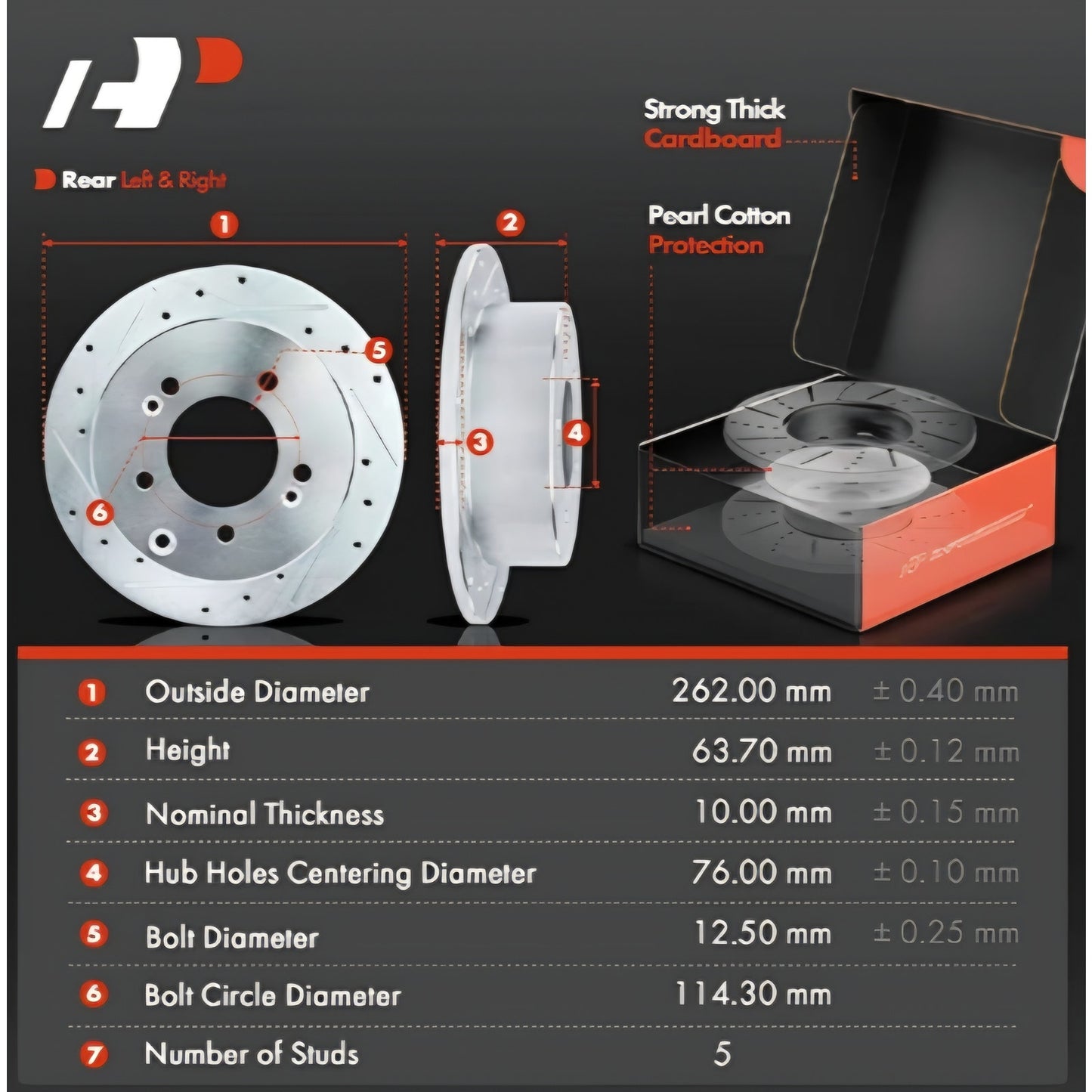 Kia Front & Rear Drilled and Slotted Disc Brake Rotors, Ceramic Pads Kit Compatible Select Kia Model