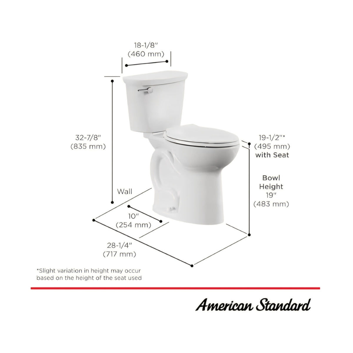 American Standard 215TB104.020 Cadet PRO Two-Piece Toilet